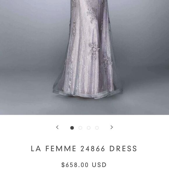 La FEMME Evening Gown Applique Detail Prom Evening Bridal renaissance NWT - Picture 6 of 11